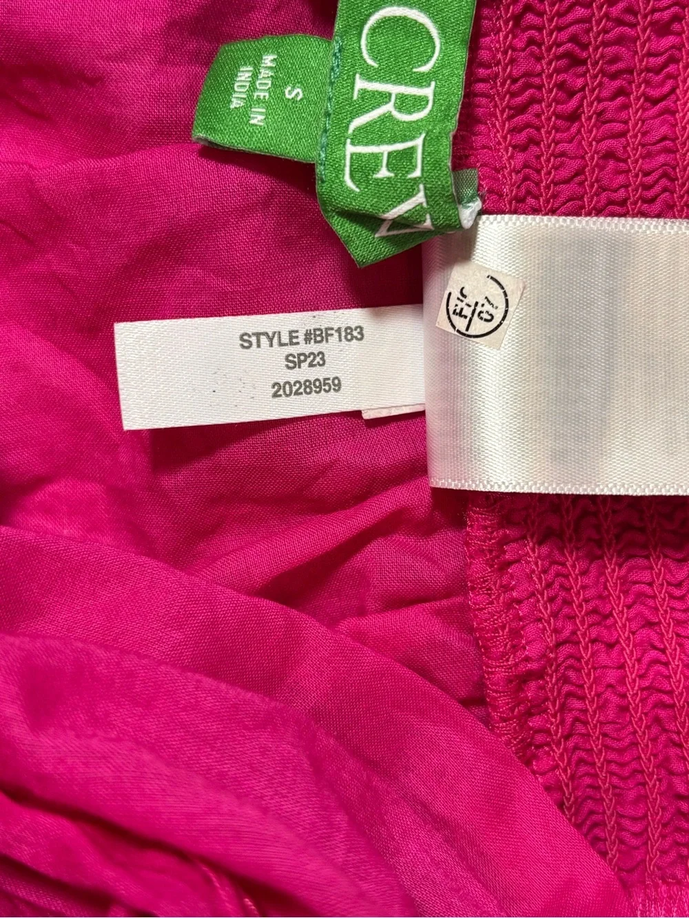 J.Crew Beach Sarong Convertible Swim Cover-Up Fuchsia Pink Small Cotton